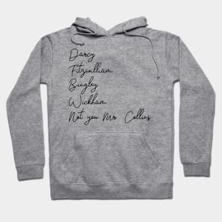 Jane Austen Heroes and Villains (Black) Hoodie